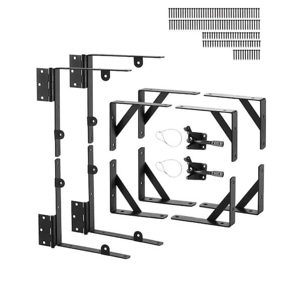 Gate Corner Brace Bracket, 2 Sets, Anti Sag Gate Frame Hardware Kit, Gate Frame Brace Bracket with Latch Lock, Screws