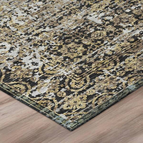 Chantille Machine Washable Indoor/Outdoor Abstract ACN2931 Black 2 ft. x 3 ft. Accent Rug