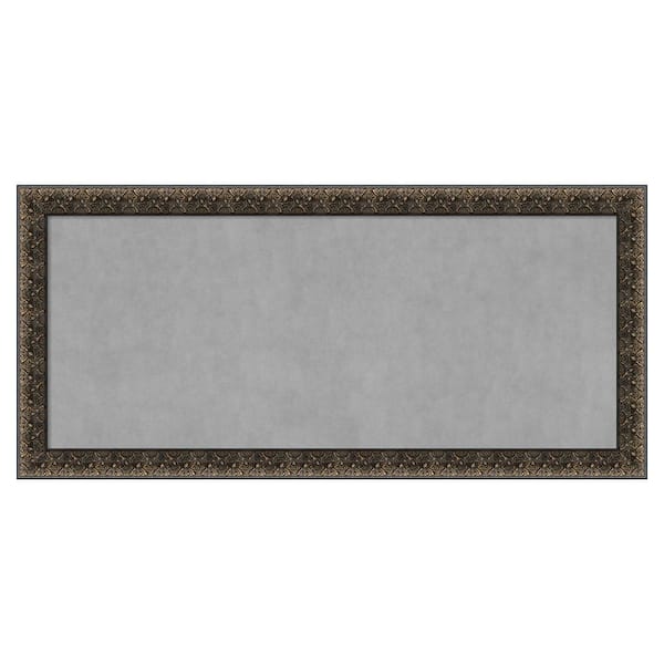 Amanti Art Intaglio Embossed Black 53 in. x 25 in. Framed Magnetic Board