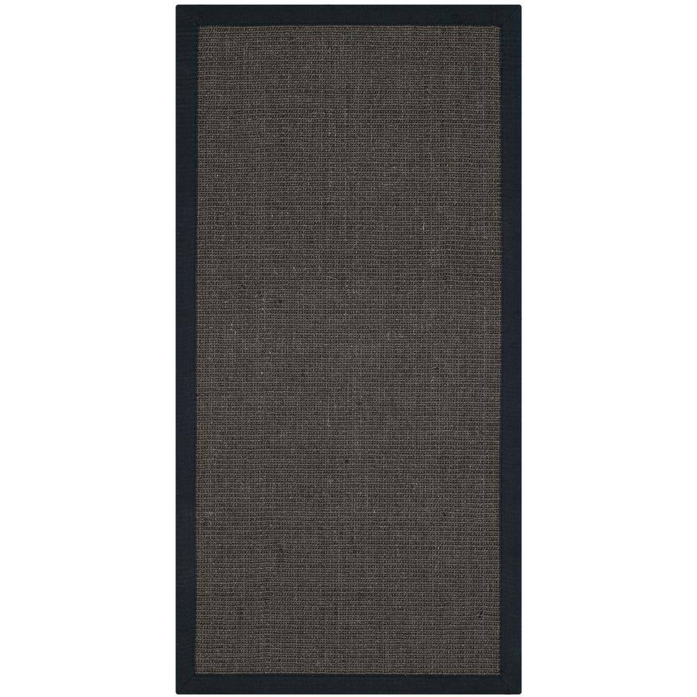 Charcoal and Black Hand-Knotted Wool Area Rug, 3' x 5'