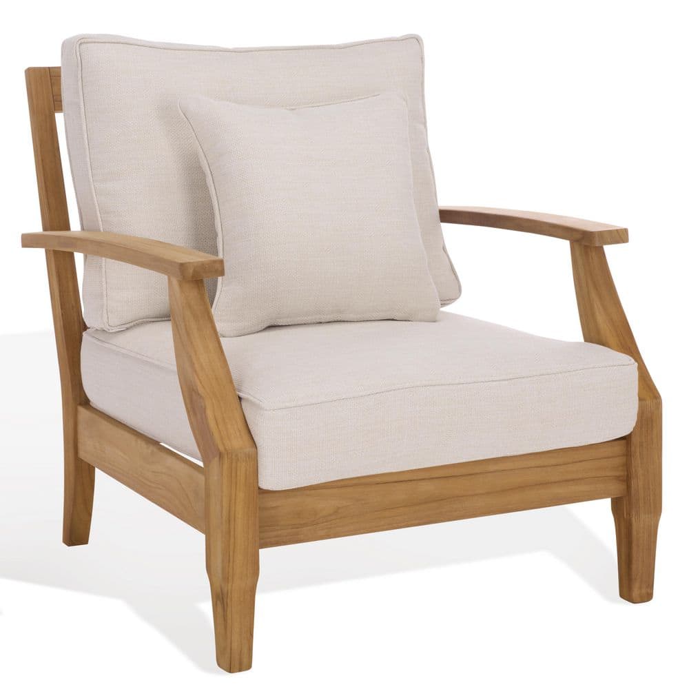 Martinique Brazilian Teak Wood Outdoor Lounge Chair with White Cushion price history on PriceWatchPro
