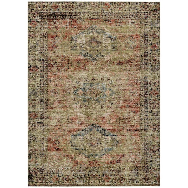 Chantille Machine Washable Indoor/Outdoor Abstract ACN2170 Terracotta 3 ft. x 5 ft. Area Rug