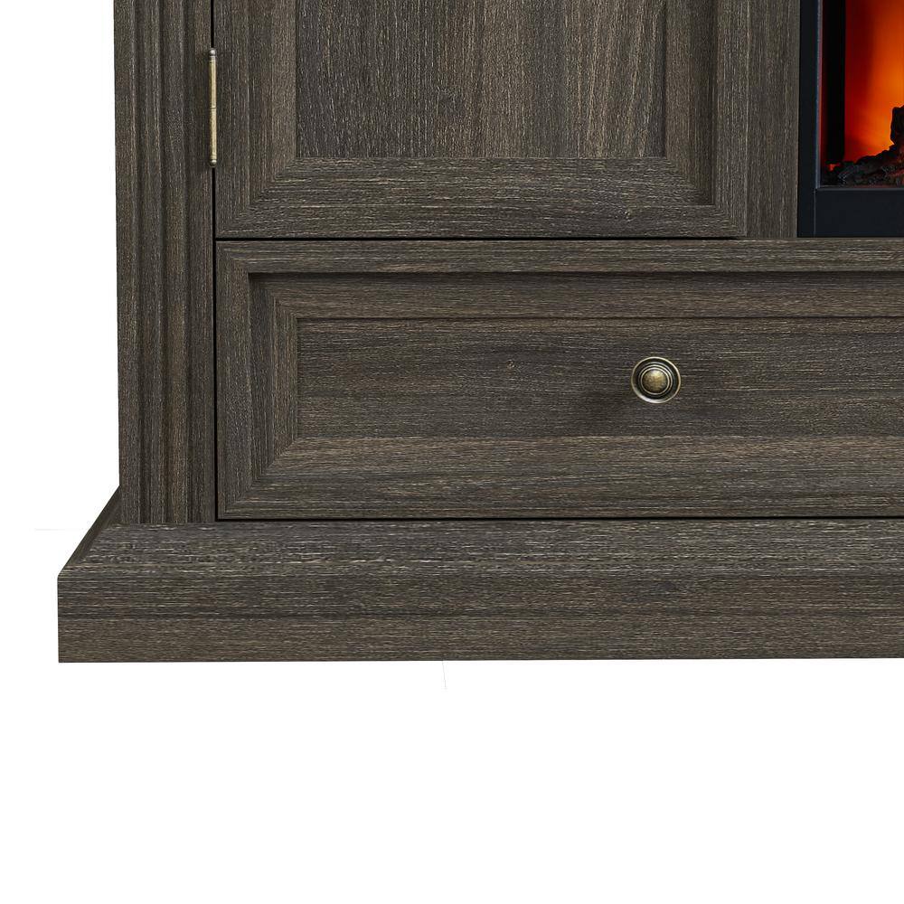 Festivo 72" Brown MDF TV Stand with Electric Fireplace