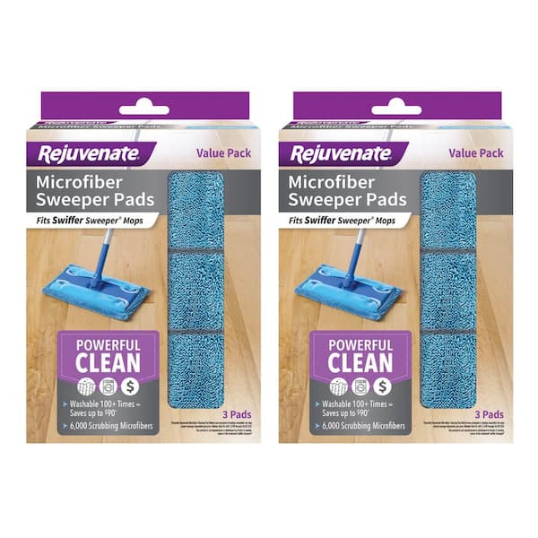 Wet and Dry Microfiber Sweeper Pad Refill (3-Count) (2-Pack)