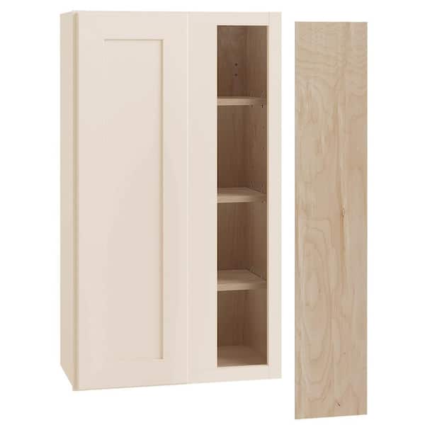 Home Decorators Collection Newport 24 in. W x 12 in. D x 42 in. H Assembled Plywood Blind Wall Kitchen Cabinet in Blended Cream with Soft Close RH