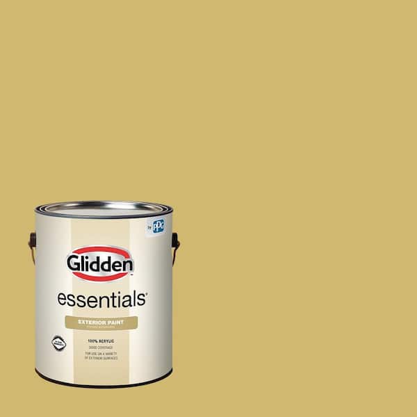 Glidden Essentials 1 gal. PPG1108-5 Spicy Mustard Flat/Matte Exterior Paint