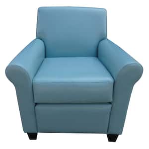 Yonkers Teal Blue Leather Club Chair