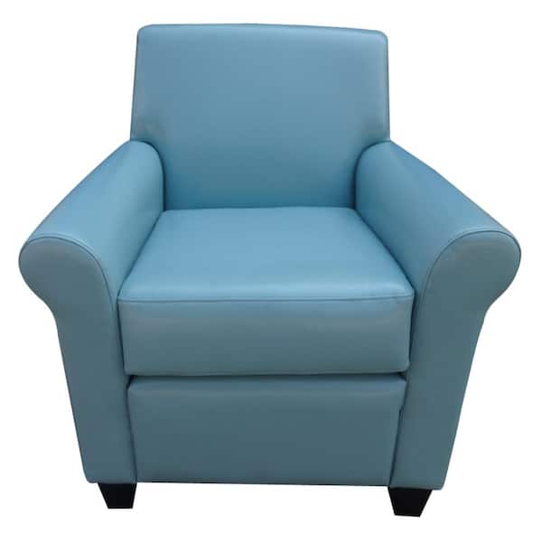 Noble House Yonkers Teal Blue Leather Club Chair