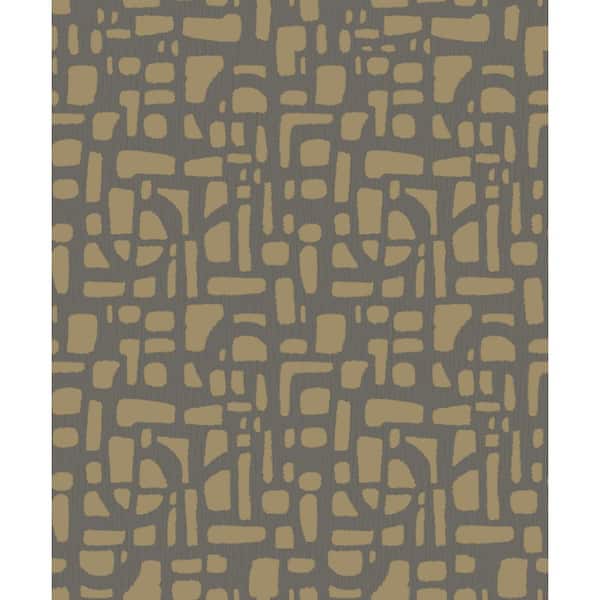 Unbranded Zen Collection Gold Chunky Geometric Metallic Sheen Finish Non-Pasted Non-Woven Wallpaper Sample