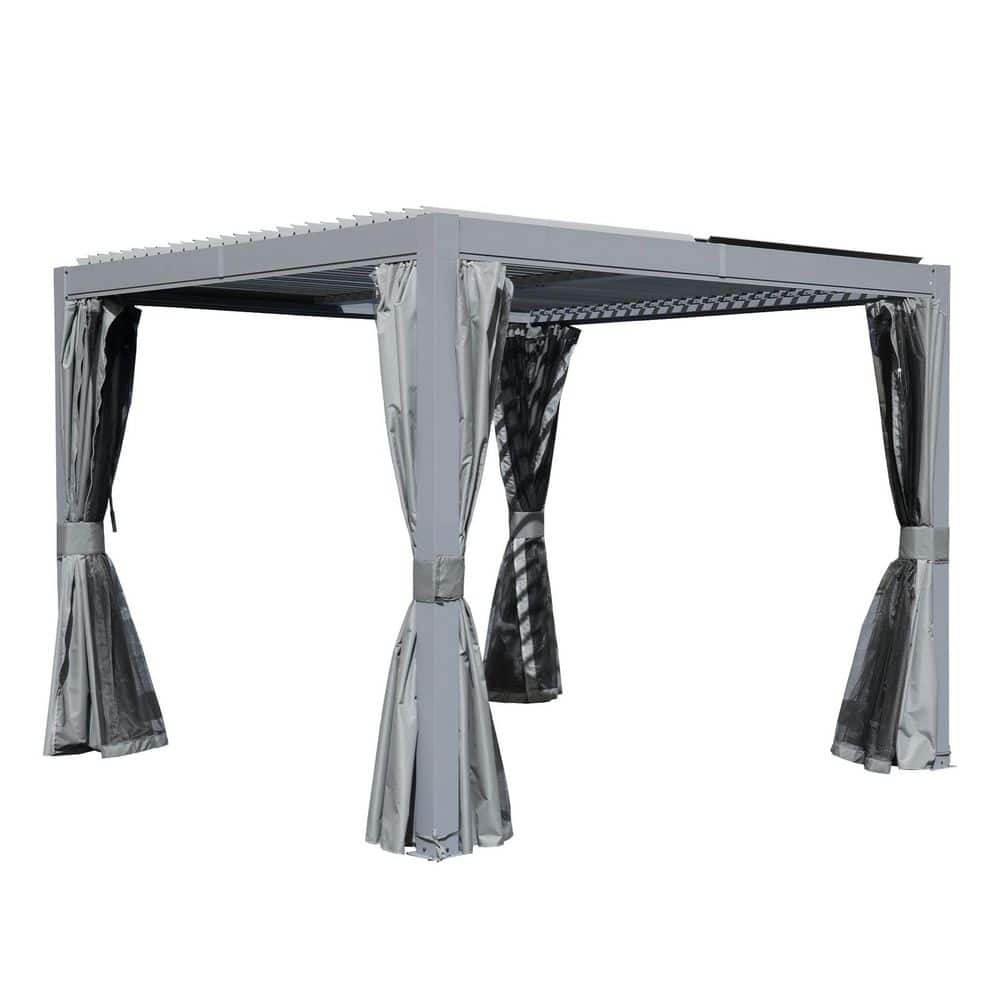 domi outdoor living 10 ft. x 10 ft. Aluminum Louvered Pergola with