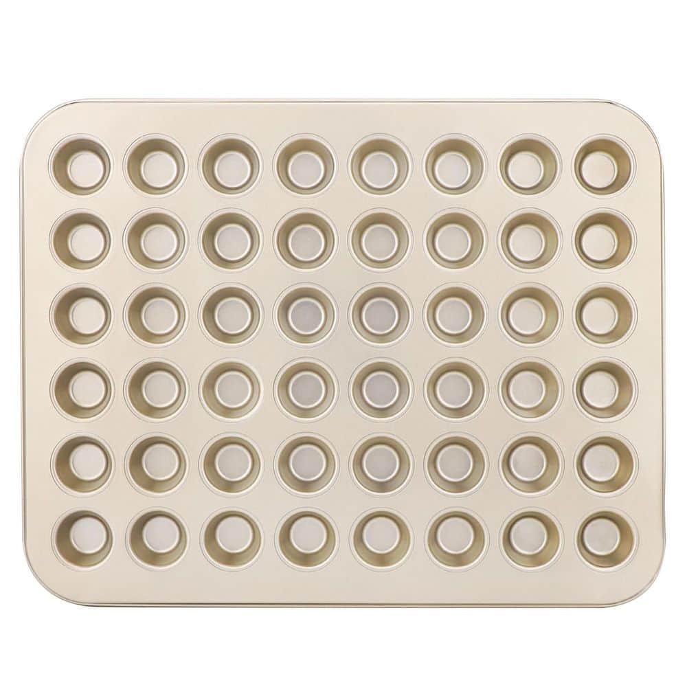 48-Piece Carbon Steel Nonstick Mini Muffin Pan Tiny Cupcake Baking Tray for Even Heat and Easy Release Gold price history on PriceWatchPro