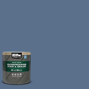 1 qt. #600F-6 Atlantic Blue Solid Color Waterproofing Exterior Wood Stain and Sealer