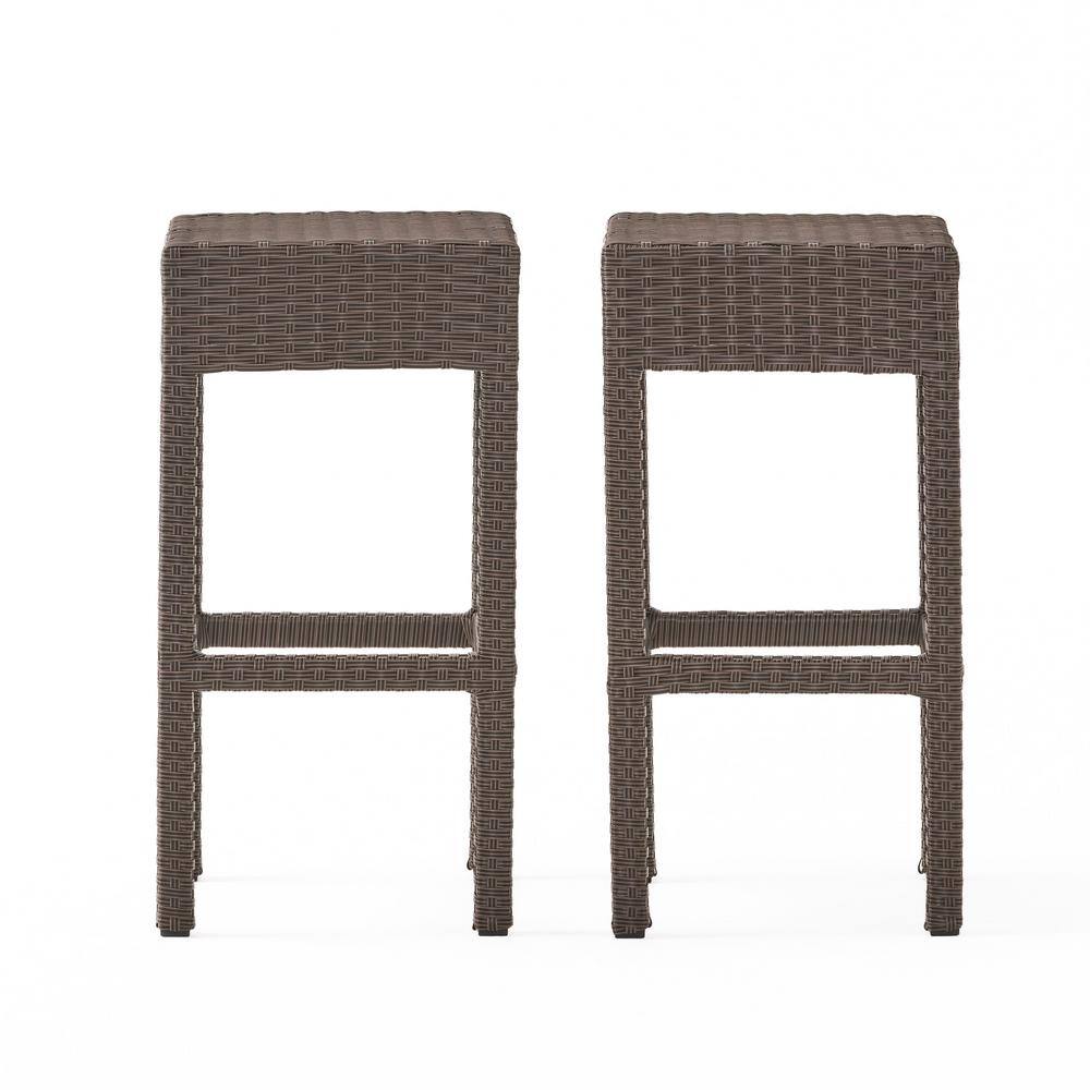 Yvonne Backless Faux Rattan Outdoor Patio Bar Stool (2-Pack) price history on PriceWatchPro