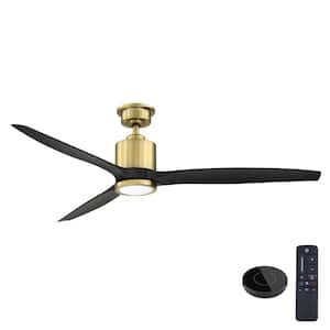 Triplex 60 in. LED Brushed Bronze Ceiling Fan with Light and Remote Control works with Google and Alexa