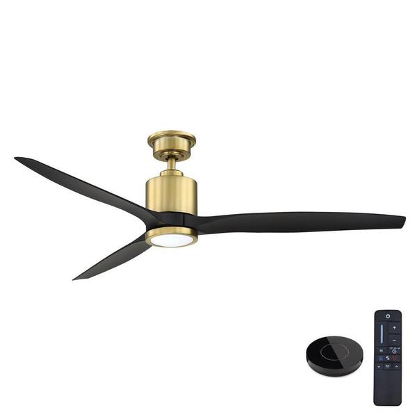 Home Decorators Collection Triplex 60 in. LED Brushed Bronze Ceiling Fan with Light and Remote Control works with Google and Alexa