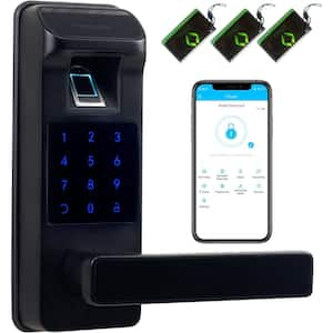 Smart Door Lock Fingerprint with Keypads, Full App Control & Digital Door Lock - Digital Biometric in Black