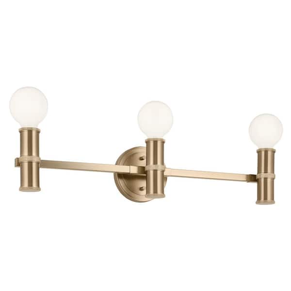 Torche 24.25 in. 3-Light Champagne Bronze Modern Bathroom Vanity Light
