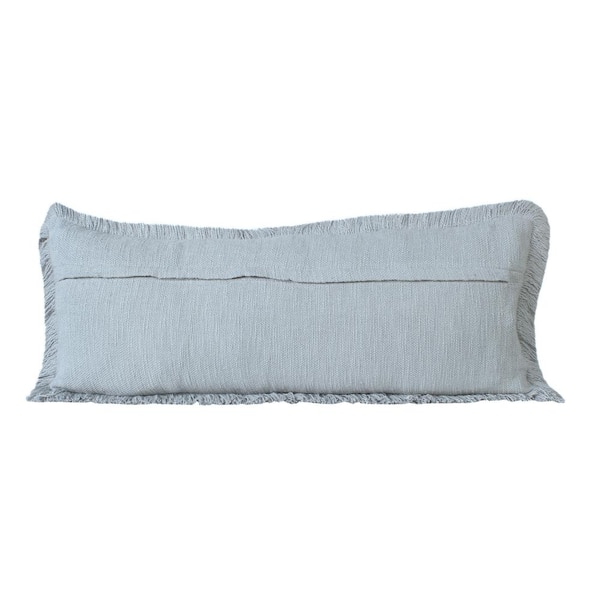 LR Home Silver Perched Bird Lumbar Pillow, 14 inch x 36 inch, Gray / Green / Blue