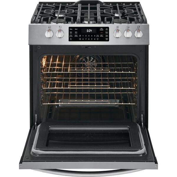 30 in. 5 Burner Slide-In Gas Range in Stainless Steel with Convection and Air Fry