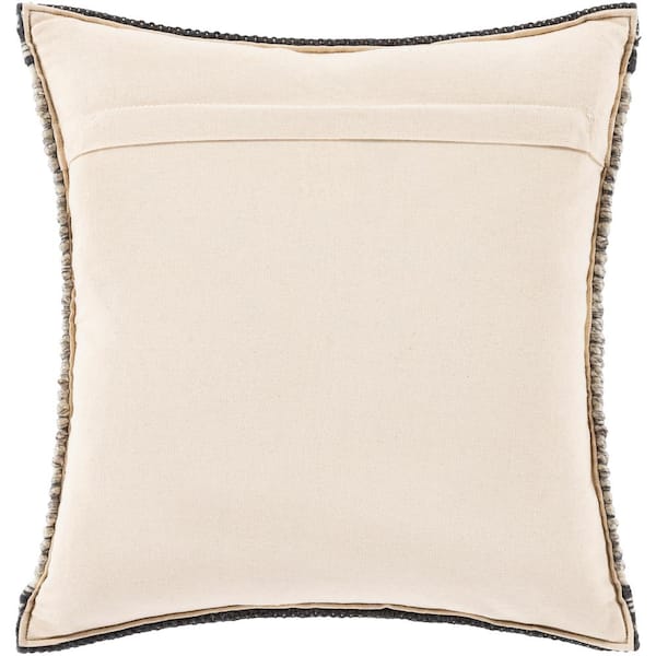 18x18 Boucle Foil Marble With Tassels Square Throw Pillow Ivory