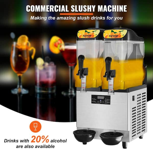 VEVOR Commercial 2x15L Slush Machine Frozen Drink Margarita Slush