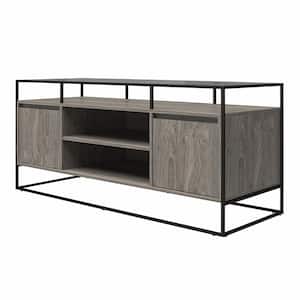 Ameriwood Home Creedmore Modern Media Console Gray Oak TV Stand for TVs up to 54 in.