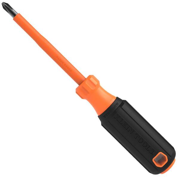 Klein Tools Insulated Screwdriver, #2 Phillips, 4 in. Round Shank