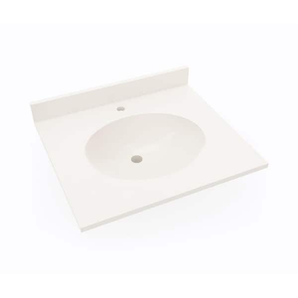 Swan Ellipse 25 in. W x 19 in. D Solid Surface Vanity Top with Sink in Bisque