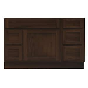 51 in. W x 21 in. D x 32.5 in. H Bath Vanity Cabinet without Top in Brown