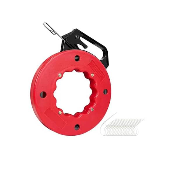 Yichuhaoxi 50 ft. Carbon Steel Fish Tape Wire Puller with Self-Locking  Design and Ergonomic Easy-Grip Handle 34527FPH005