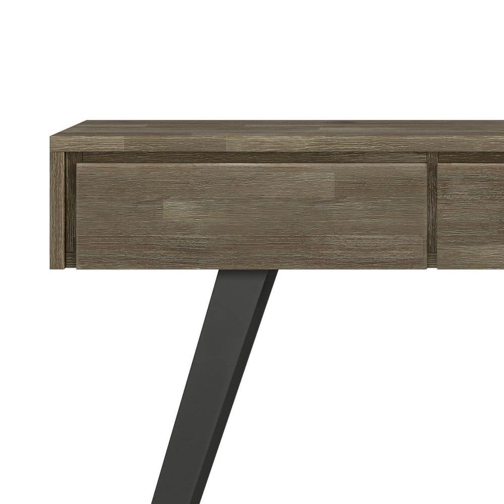 Urban Acacia & Metal 60" Console Table with Storage in Distressed Grey
