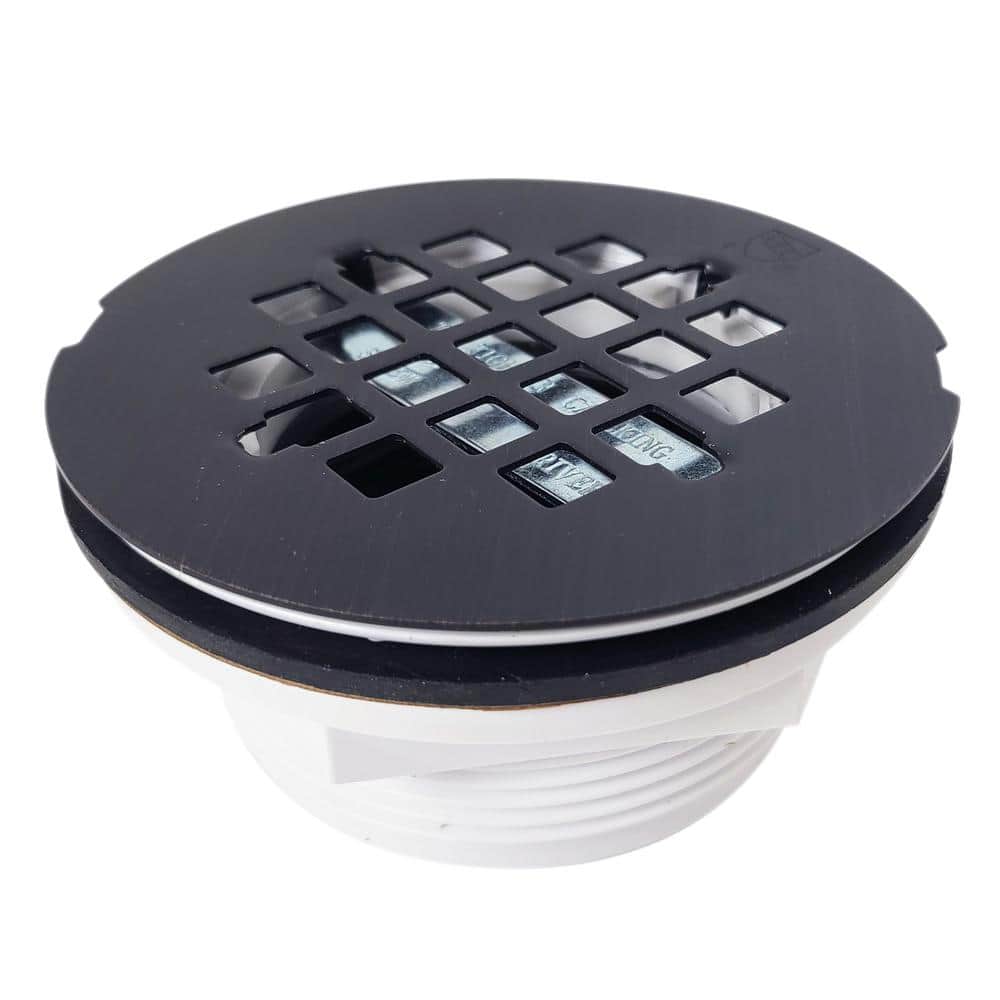 Westbrass 2 in. NoCaulk PVC Compression Shower Drain with 41/4 in