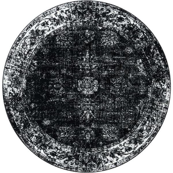 Sofia Casino Black 7 ft. 10 in. x 7 ft. 10 in. Area Rug