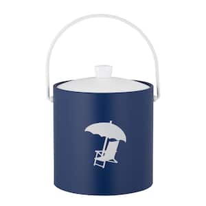 PASTIMES Beach Chair 3 qt. Royal Blue Ice Bucket with Acrylic Cover