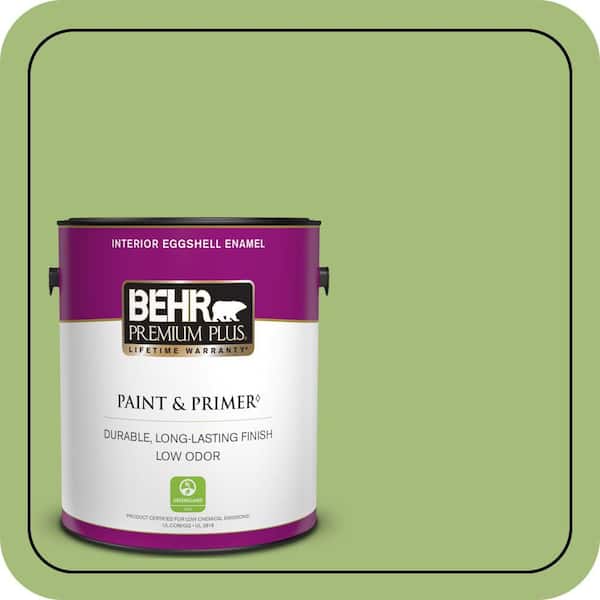 BEHR PREMIUM PLUS 1 gal. #P370-5 Lazy Caterpillar Eggshell Enamel Low Odor Interior Paint & Primer