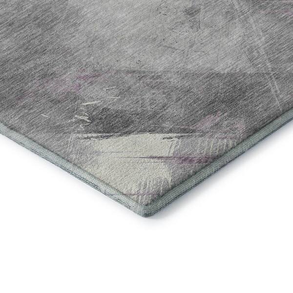 Mayfield Premium Machine Washable Abstract AMF1535 Lavender 2 ft. 3 in. x 7 ft. 6 in. Runner Rug