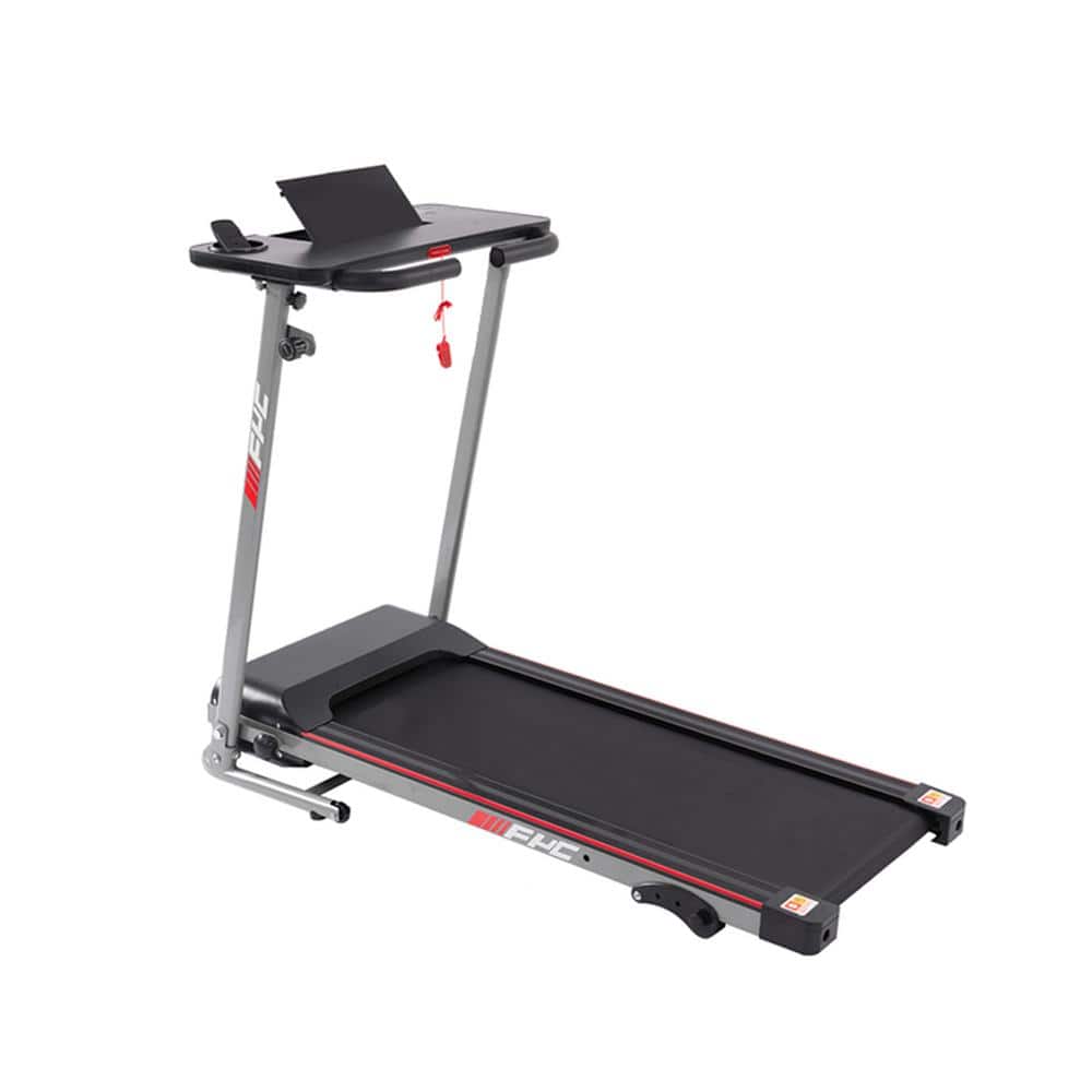 Tidoin 2.5 HP Black Steel Foldable Electric Treadmill with Safety Key, LCD Display, Pad/Phone Holder and 3-Level Inclines -  FYC-YDW9-082