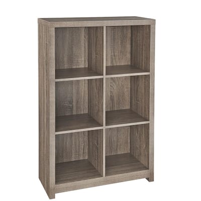 39.13 in. H x 25.63 in. W x 11.61 in. D Brown Wood Look 6-Cube Organizer