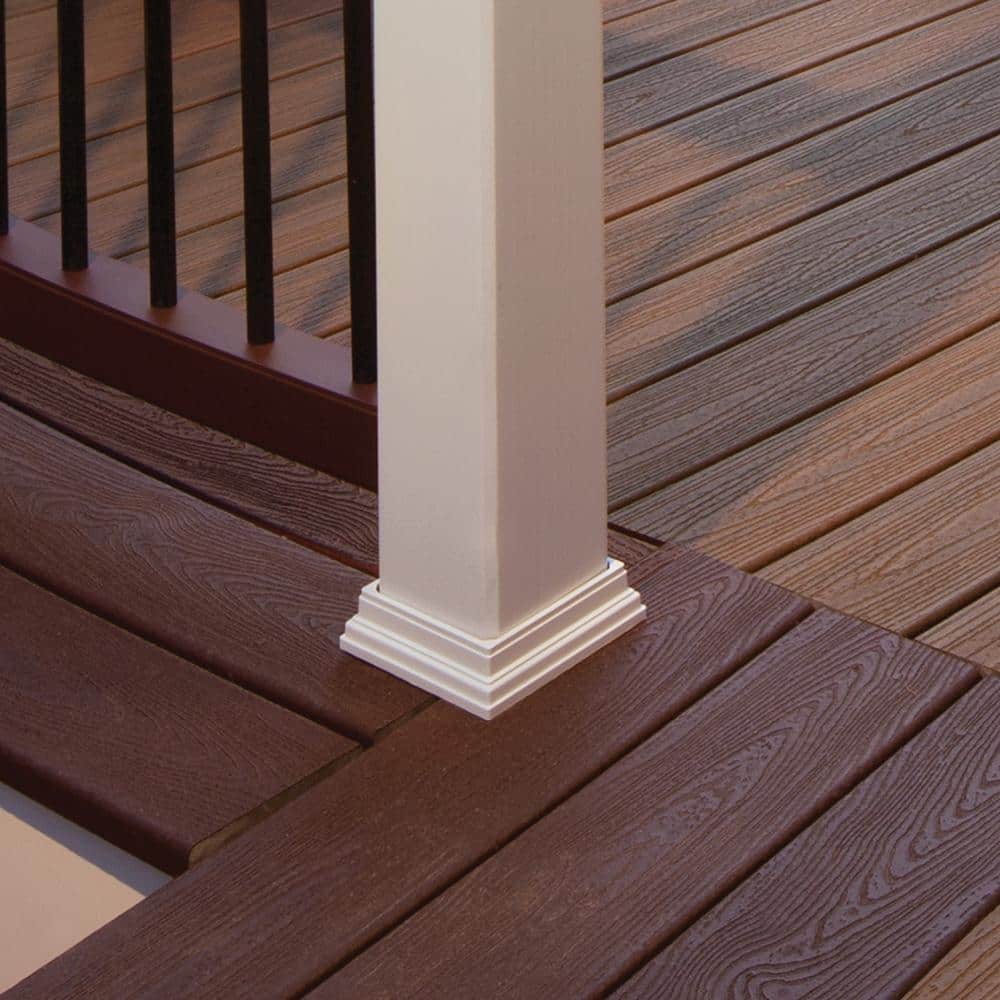 Classic White Composite Deck Post Sleeve Skirt