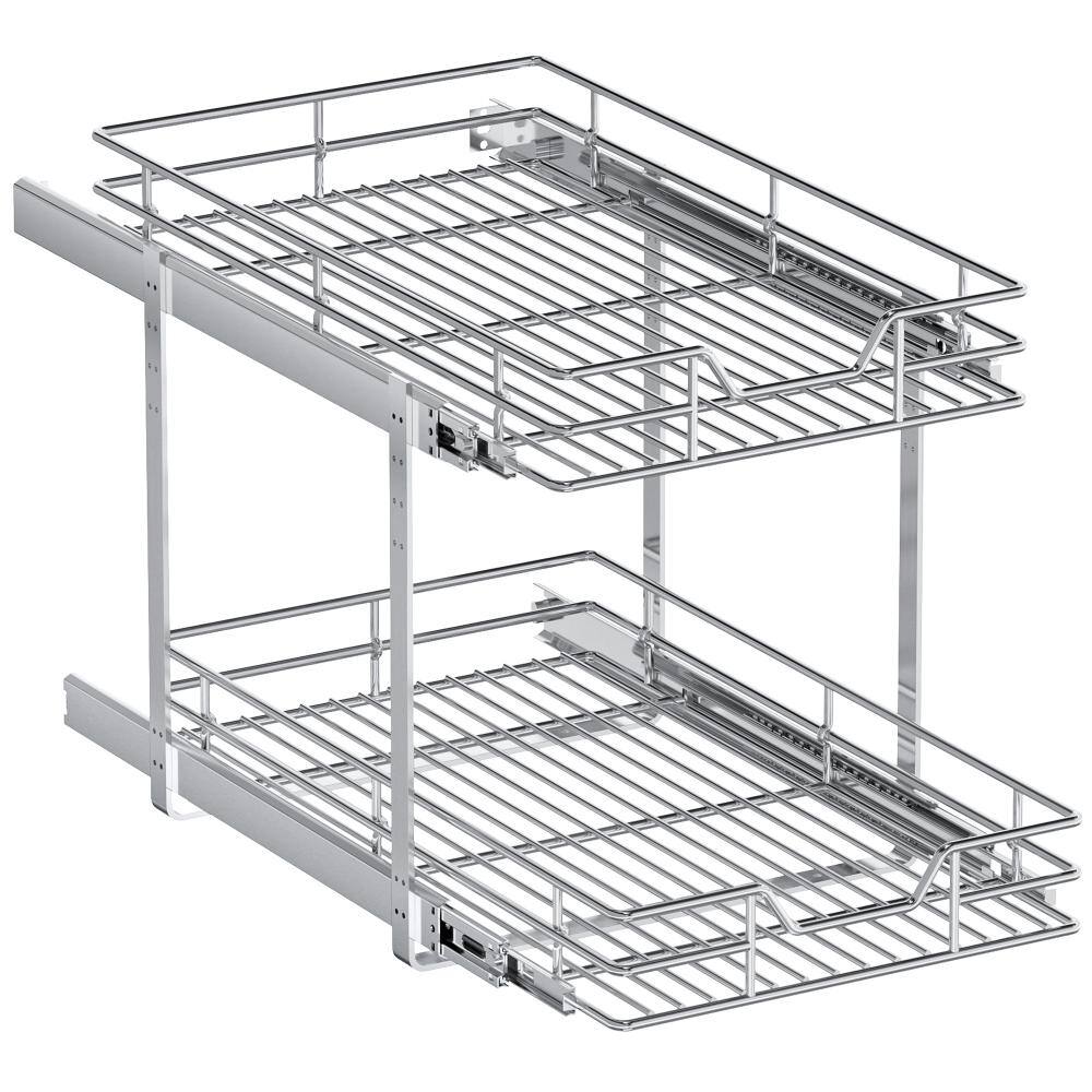 13.5 in. W x 21.5 in. D 2-Tier Pull Out Cabinet Organizer Heavy