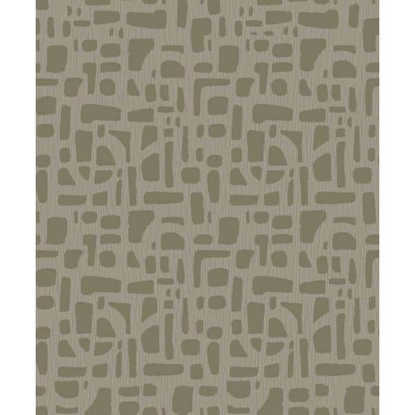Unbranded Zen Collection Brown Chunky Geometric Metallic Sheen Finish Non-Pasted Non-Woven Wallpaper Sample