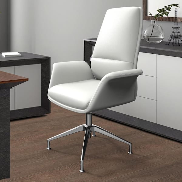 26 in. Brown Low Back Metal Frame Counter Height Barstool with Faux Leather Seat
