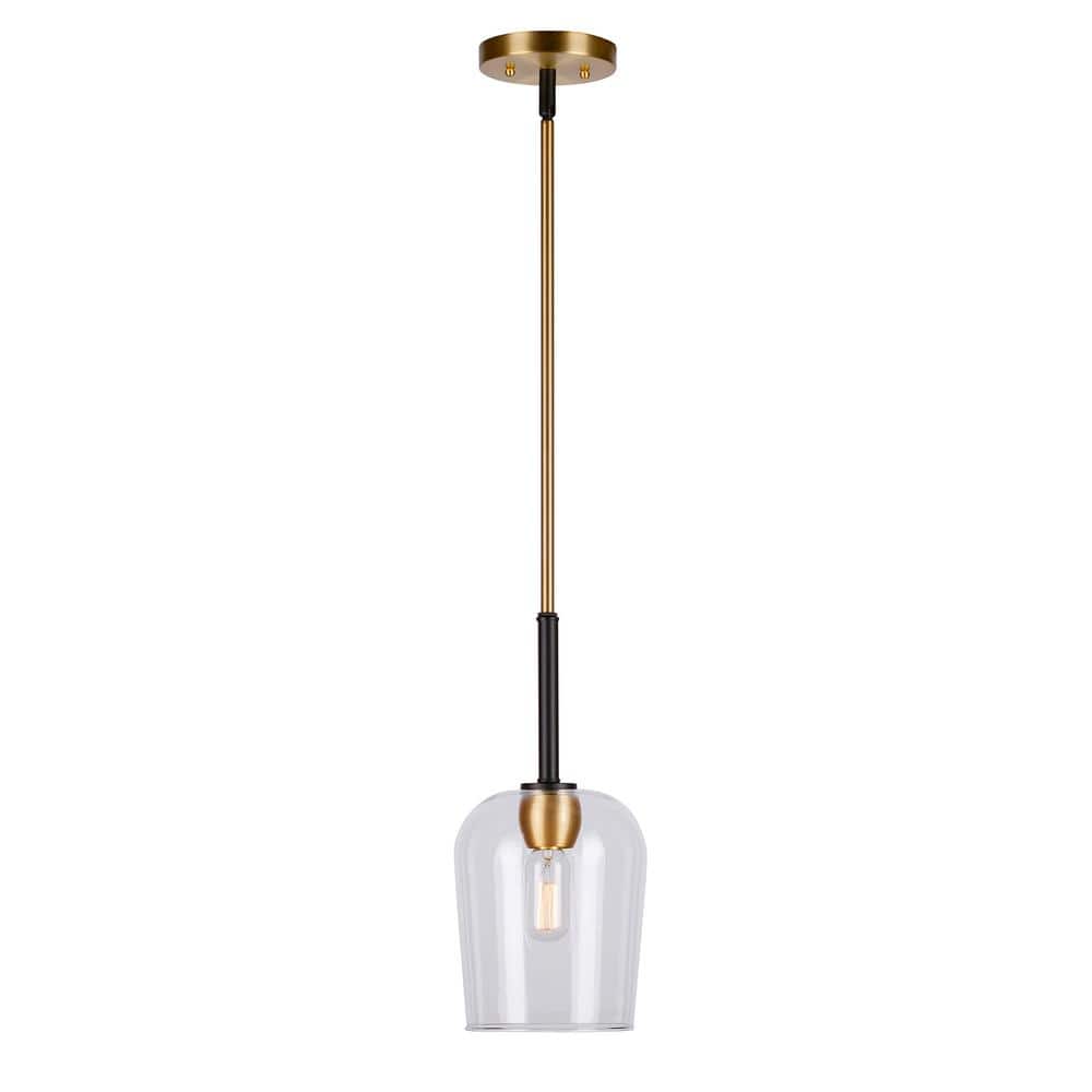Palmer 1-Light Black and Soft Gold Mini Pendant with Clear Glass price history on PriceWatchPro