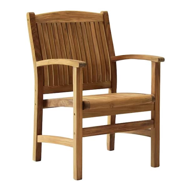 ARB Teak and Specialties Colorado KD Natural Teak Wood Outdoor Dining Armchair Chair