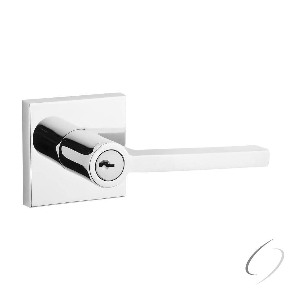 Baldwin Reserve Square Polished Chrome Keyed Entry Door Handle with