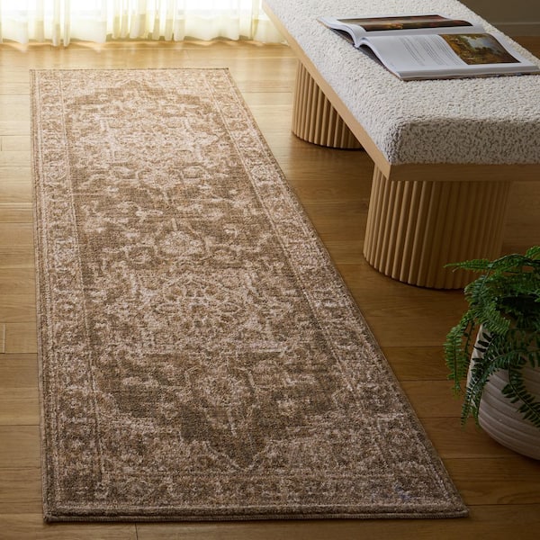 Whitney 2 ft. x 8 ft. Brown Medallion Runner Rug