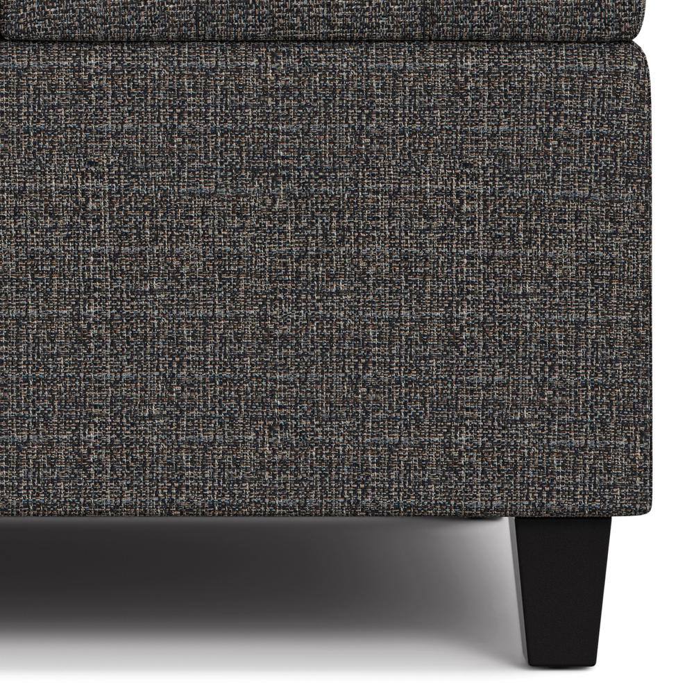 Ebony Tweed Tufted Square Storage Ottoman Coffee Table