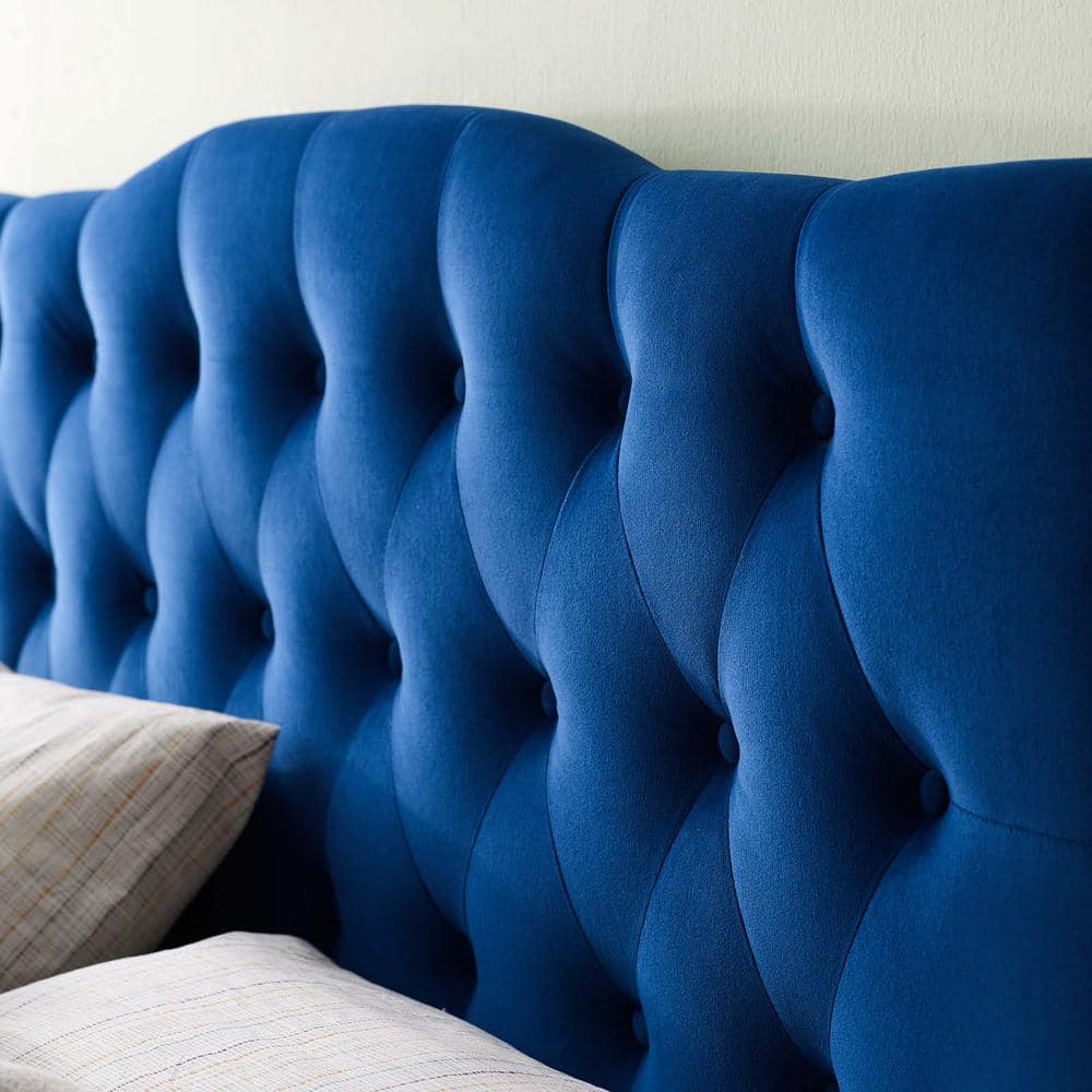 Details about   Modway Annabel Queen Tufted Panel Headboard in Navy 