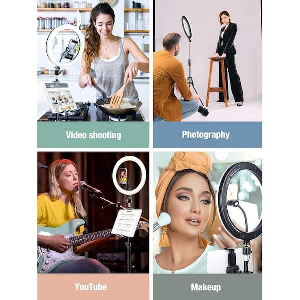 UBeesize 2 Pack LED Video Light Kit, Photography Lighting, 13" Studio Lights With 65" Tripod Stand And Phone Holders, Podcast Lighting For Video Recording,Tiktok,YouTube