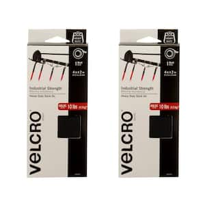 VELCRO 4 in. x 2 in. Industrial Strength Extreme Strip, Black 91839 - The  Home Depot